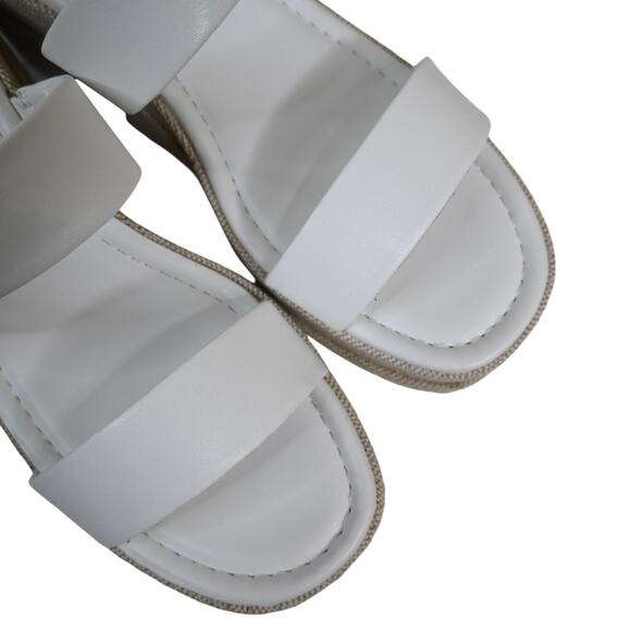 Steve Madden Womens 9.5  Merrcer Platform Slide Leather Sandal in White NEW - Picture 7 of 11